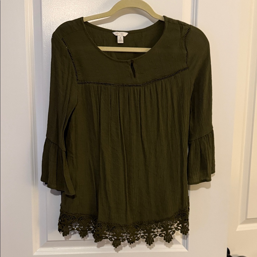 Olive Green Women's Top